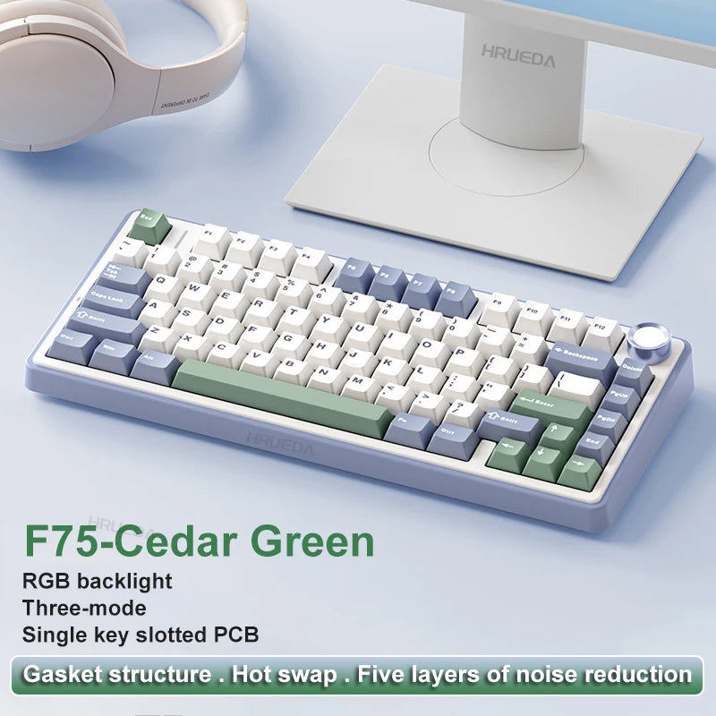 AULA F75 Mechanical Keyboard - Wireless, Gasket Mount & RGB (Premium Edition)