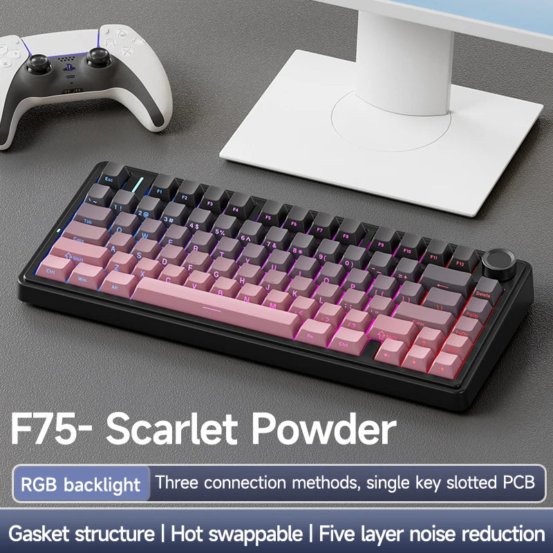 AULA F75 Mechanical Keyboard - Wireless, Gasket Mount & RGB (Premium Edition)