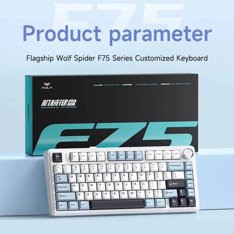 AULA F75 Mechanical Keyboard - Wireless, Gasket Mount & RGB (Premium Edition)