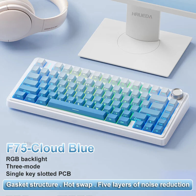 AULA F75 Mechanical Keyboard - Wireless, Gasket Mount & RGB (Premium Edition)